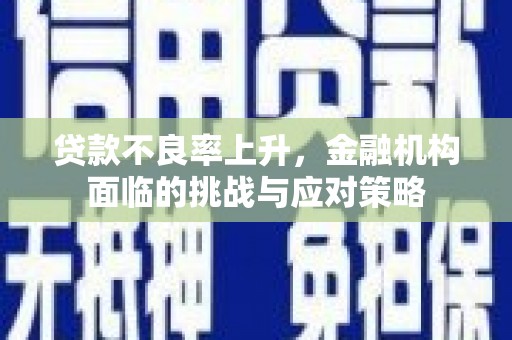 沿河贷款不良率上升，金融机构面临的挑战与应对策略