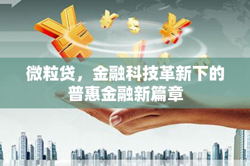 沿河微粒贷，金融科技革新下的普惠金融新篇章