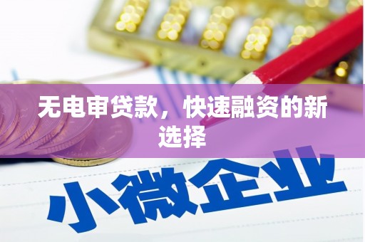 沿河无电审贷款，快速融资的新选择