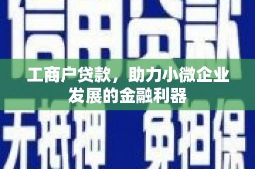 沿河工商户贷款，助力小微企业发展的金融利器