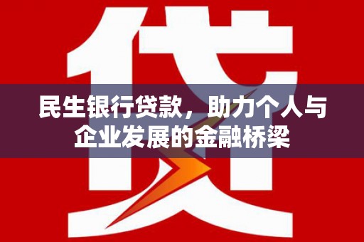 沿河民生银行贷款，助力个人与企业发展的金融桥梁