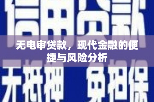沿河无电审贷款，现代金融的便捷与风险分析