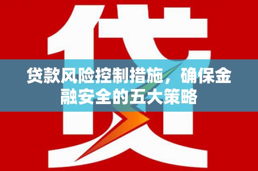 沿河贷款风险控制措施，确保金融安全的五大策略