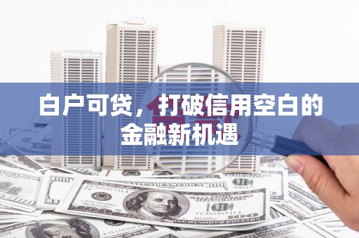 沿河白户可贷，打破信用空白的金融新机遇