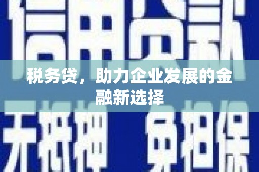 沿河税务贷，助力企业发展的金融新选择