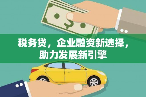 沿河税务贷，企业融资新选择，助力发展新引擎