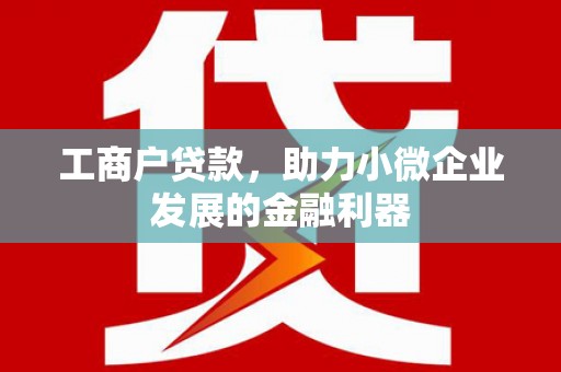 沿河工商户贷款，助力小微企业发展的金融利器