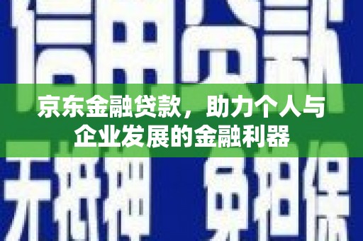 沿河京东金融贷款，助力个人与企业发展的金融利器