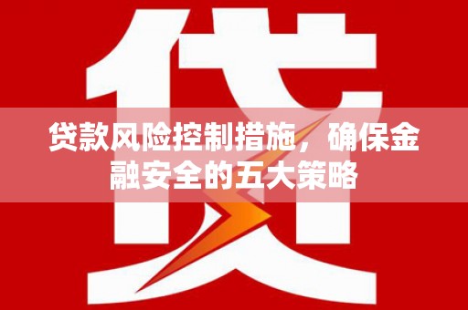沿河贷款风险控制措施，确保金融安全的五大策略