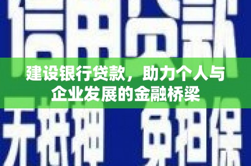沿河建设银行贷款，助力个人与企业发展的金融桥梁