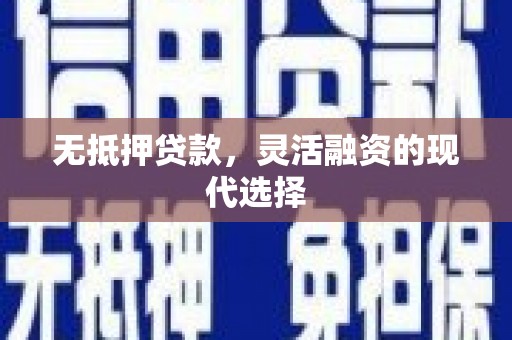 沿河无抵押贷款，灵活融资的现代选择