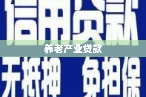 沿河养老产业贷款