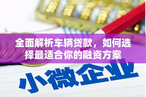 沿河全面解析车辆贷款，如何选择最适合你的融资方案