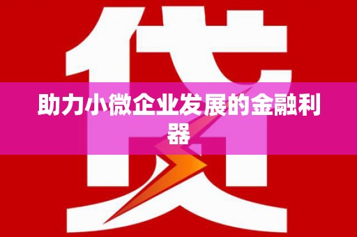 沿河助力小微企业发展的金融利器