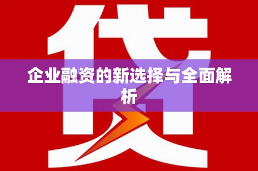 沿河企业融资的新选择与全面解析