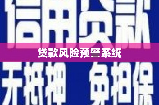 沿河贷款风险预警系统